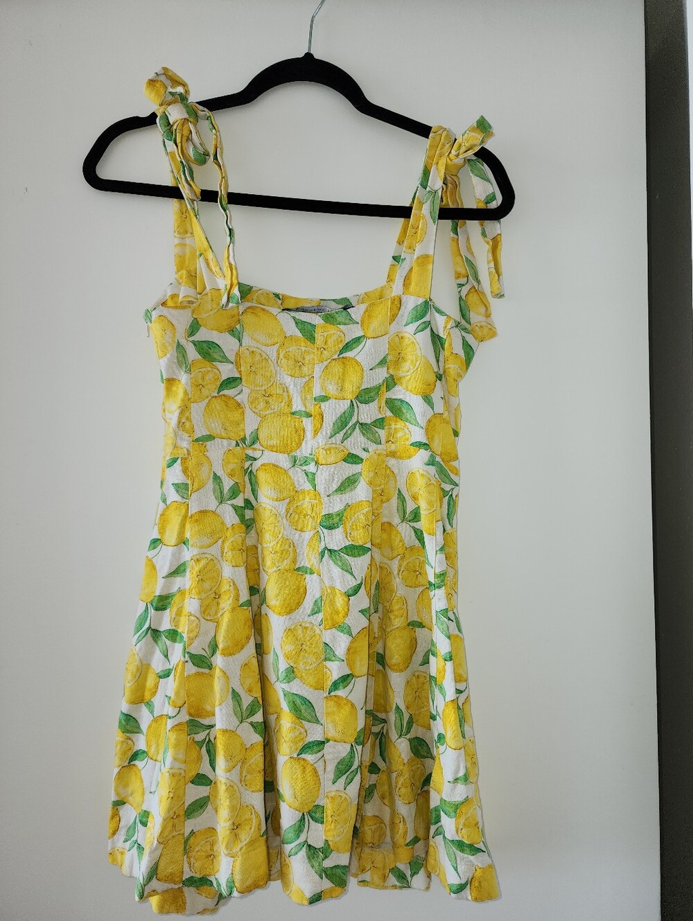 Zara Yellow Lemon Print Sundress with Green Leaf Accents - Picture 3 of 3